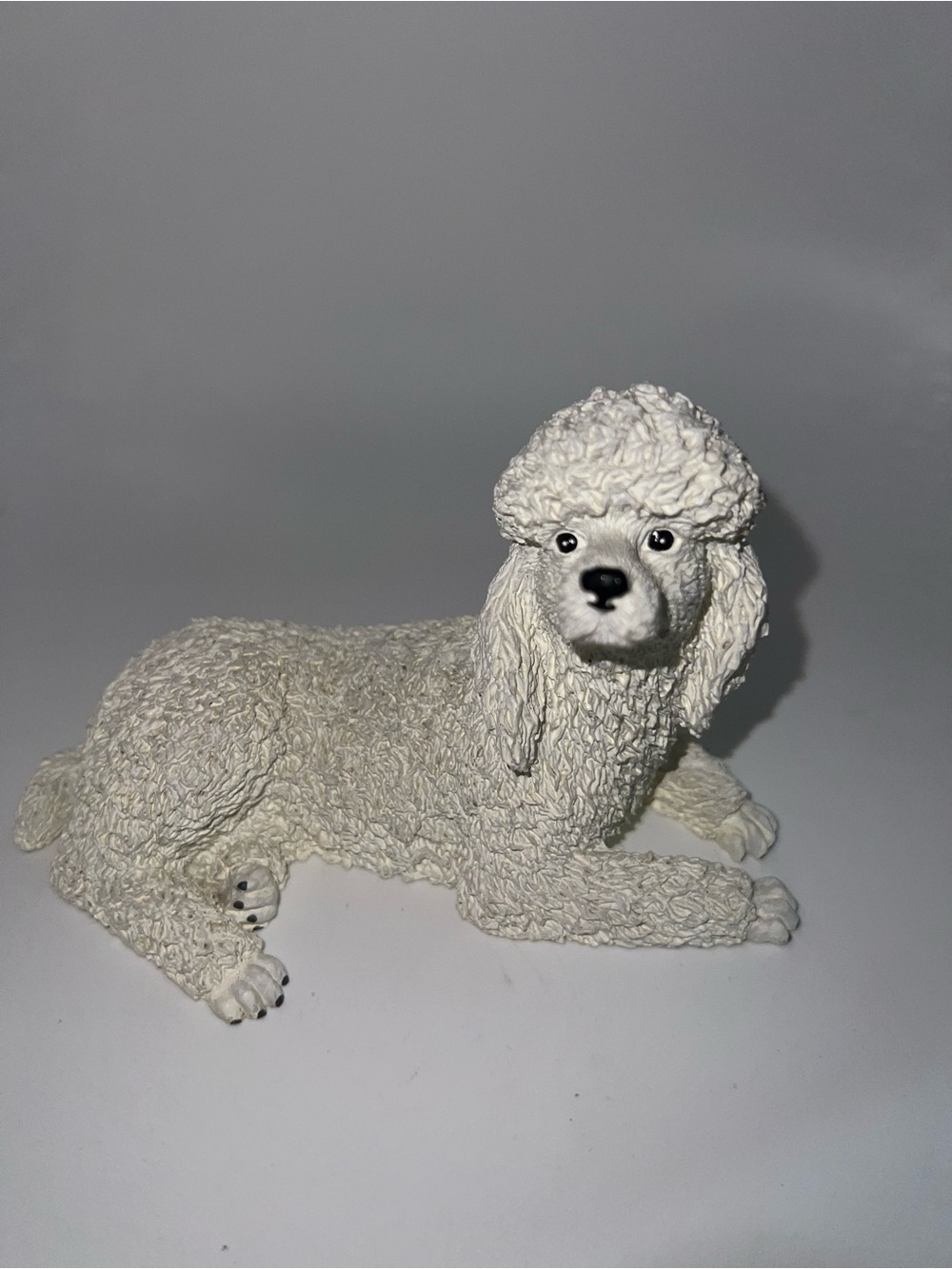 White Poodle Dog Figurine - Decorative Pet Statue